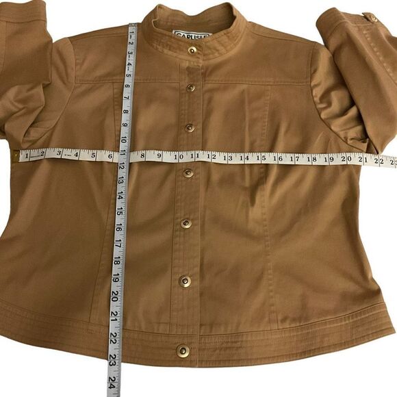 Carlisle Pantsuit Jacket Capri Pants Camel Safari Tan Cotton Blend Women Size 14 - Picture 3 of 15